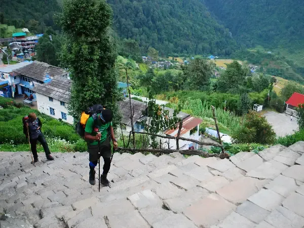 Beautiful Chhomrong village in Annapurna