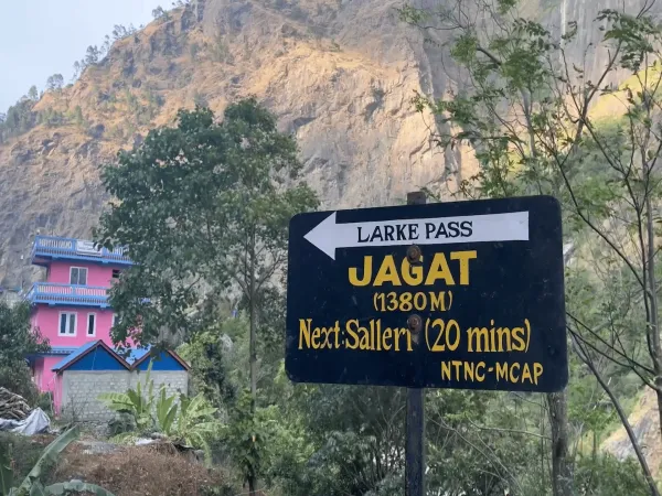 Jagat village direction board