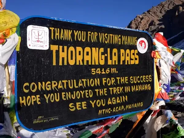 Thorang la Pass Welcome Board
