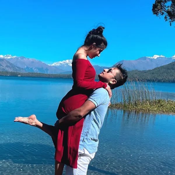 Couples enjoying sunset in Nepal