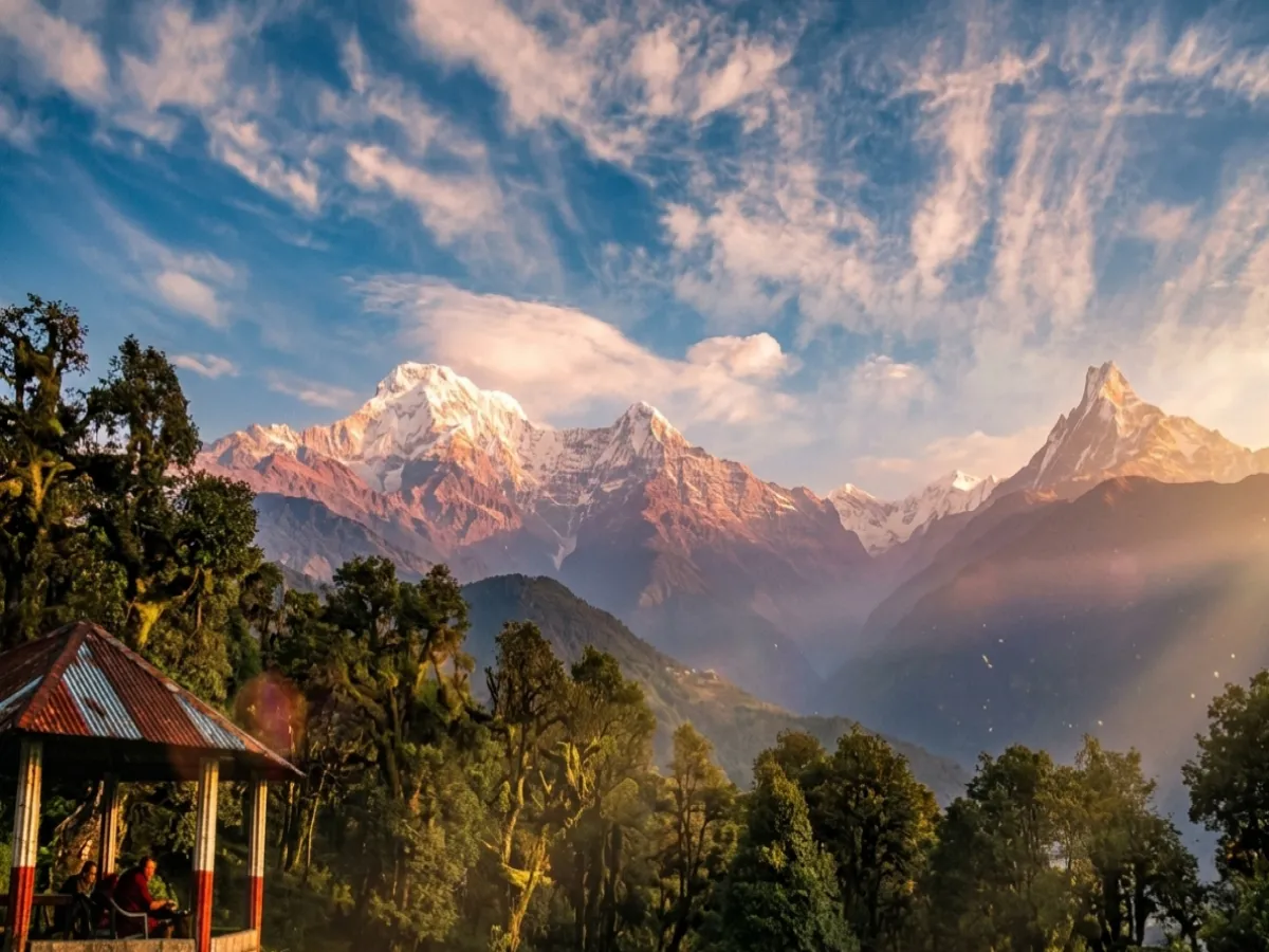 Beautiful Machapuchhare ranges seen from Chistibung
