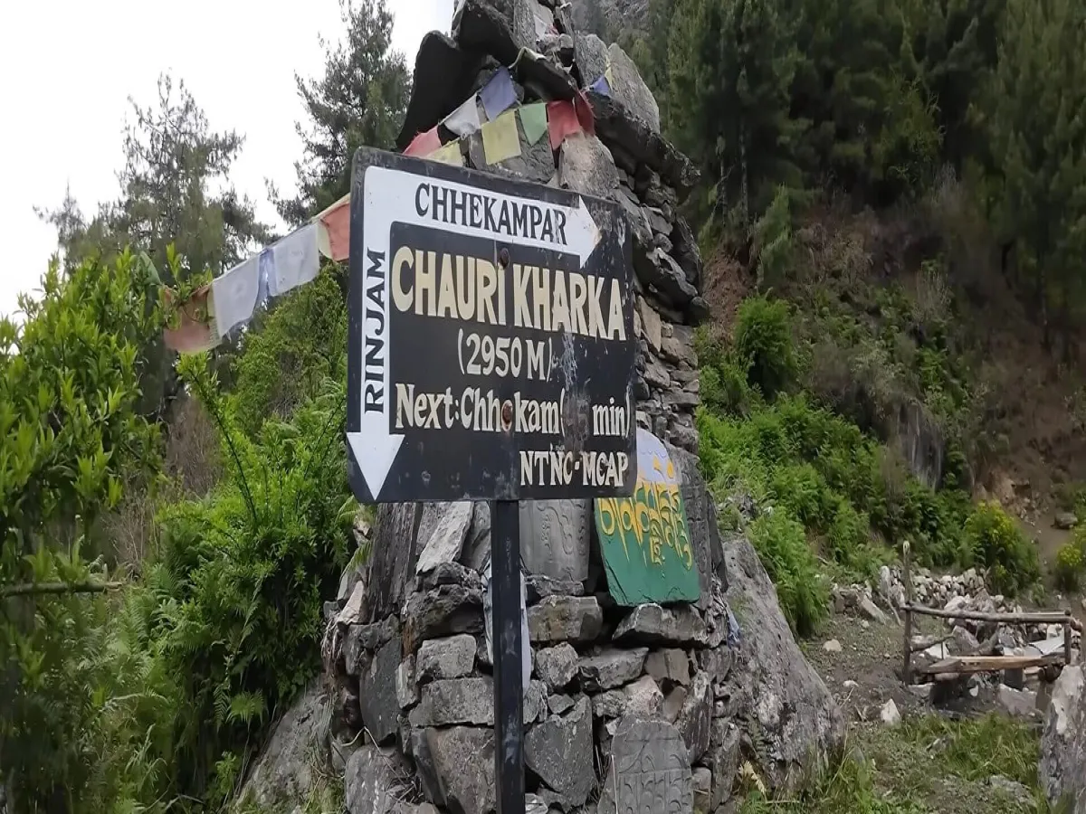 Chaurikharka during Tsum valley trek