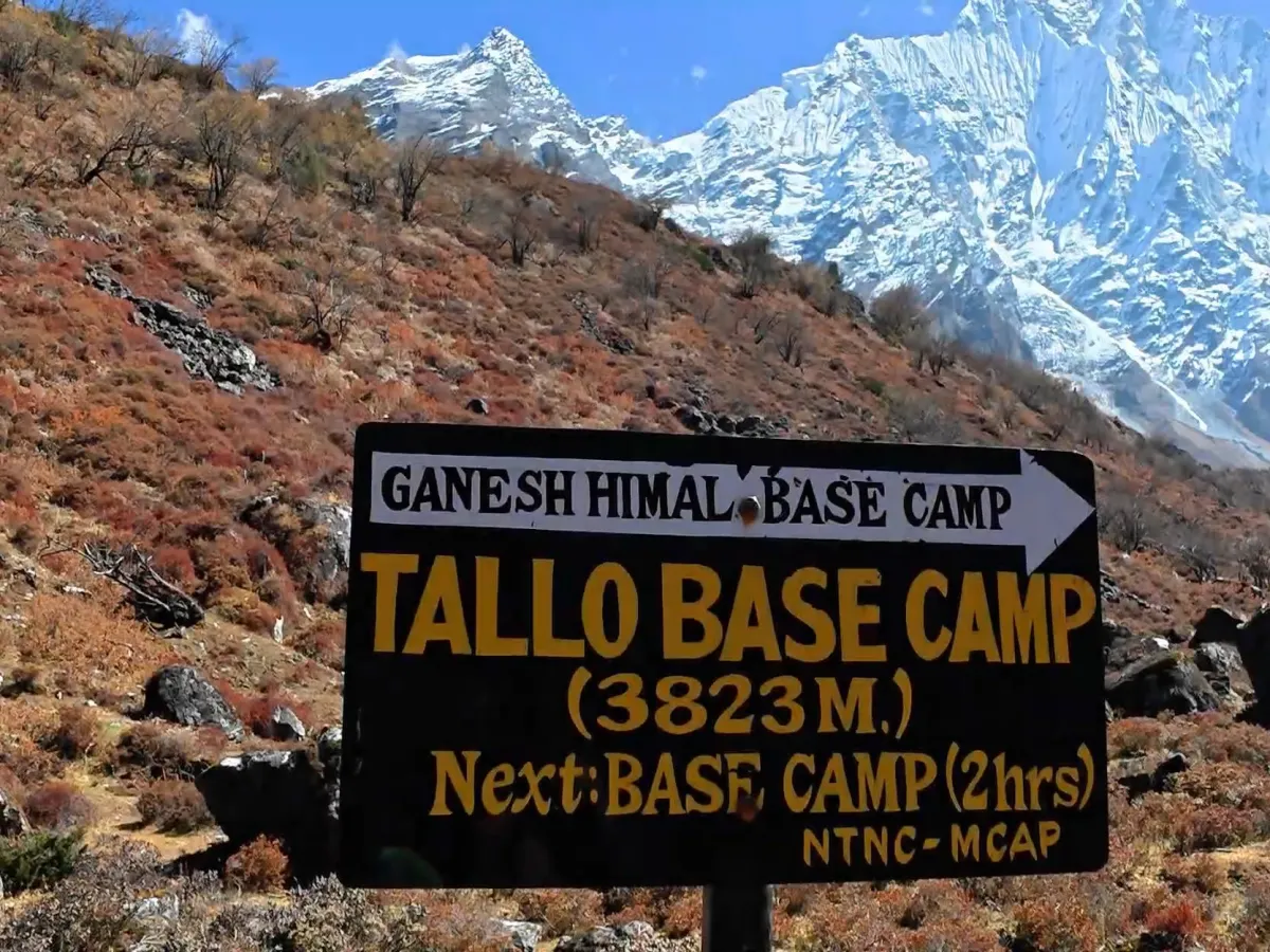 Ganesh himal base camp direction board
