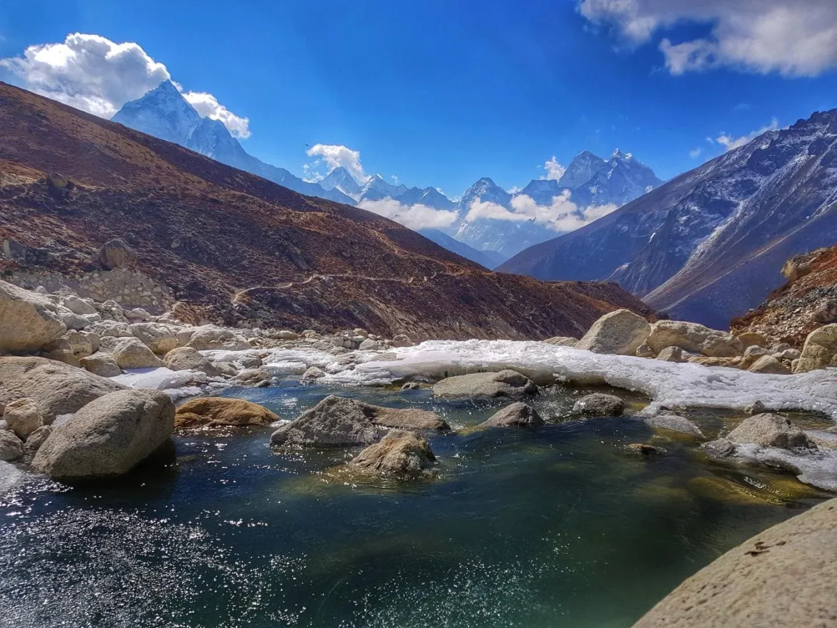 Glacier river of everest region