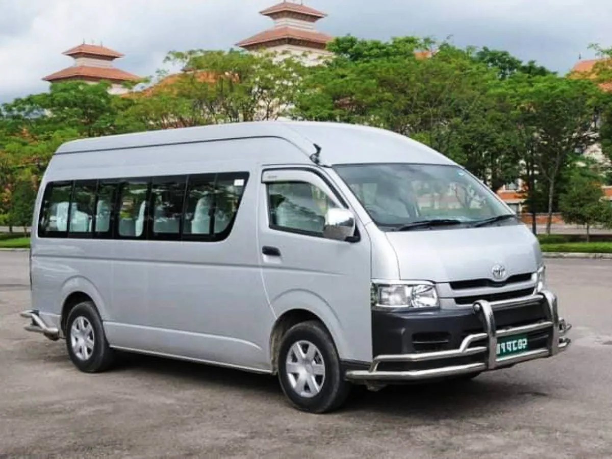 Hiace parked at Kathmandu for rental
