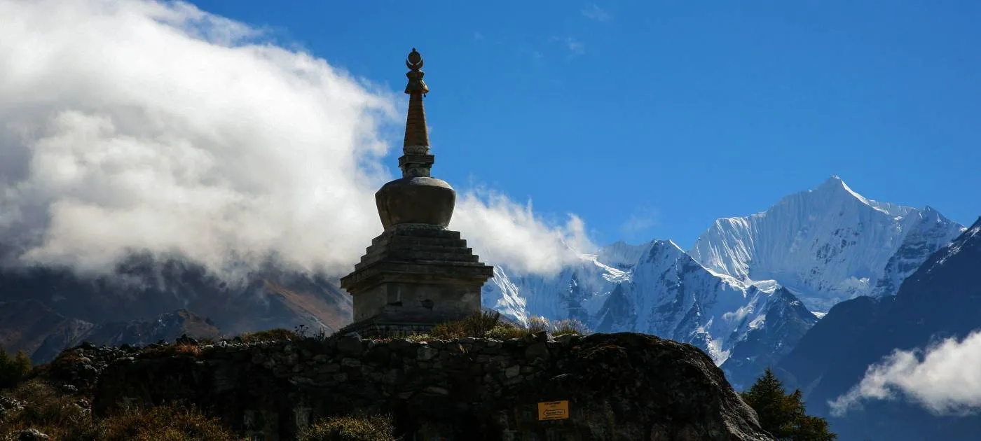 Monastery and mountains at Nepal