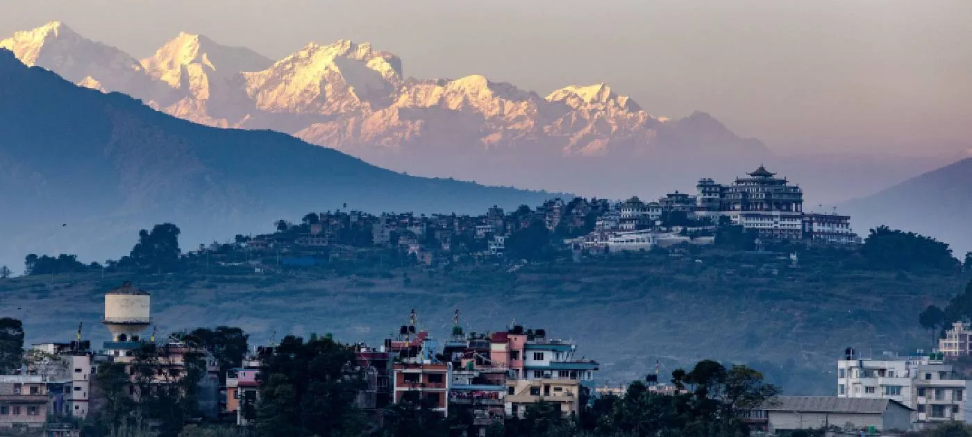 Mountains and city in Nepal