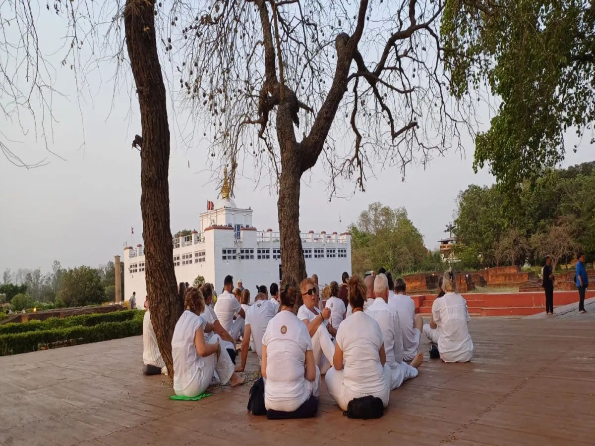People doing conference in Lumbini