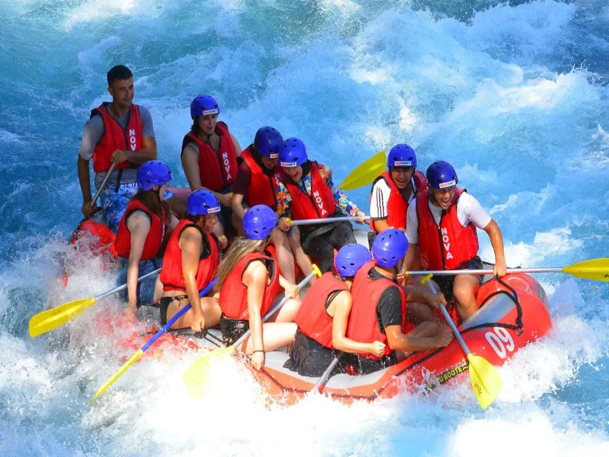 People doing Sun koshi river rafting in Nepal