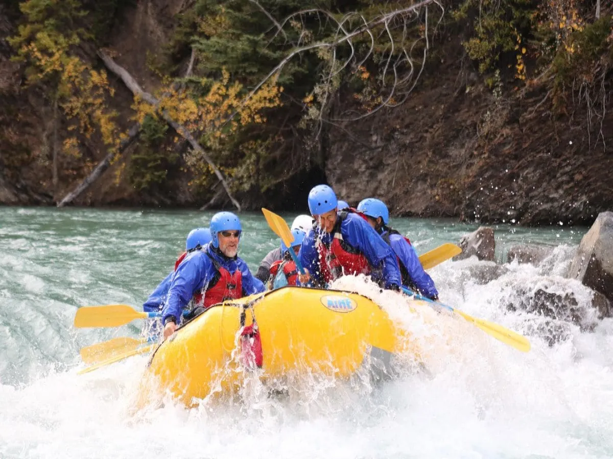 People enjoying rafting with adventure vision treks