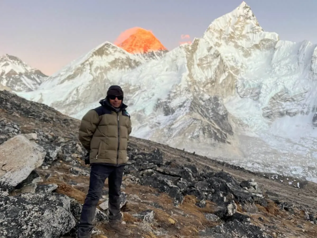 People taking photos in Langtang village