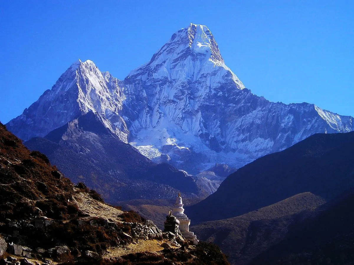 Pumori peak seen from Dingboche village