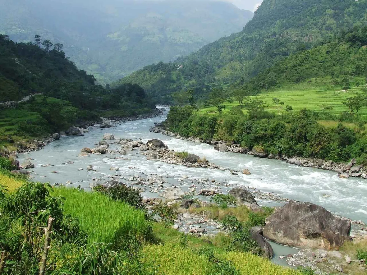 River flowing in Annapurna ranges