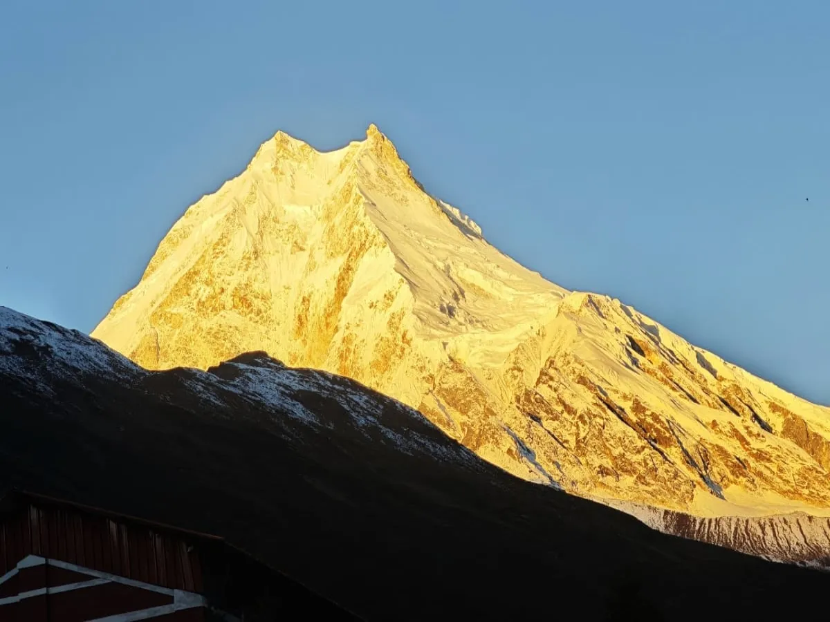 Sunrise over Manaslu Peak