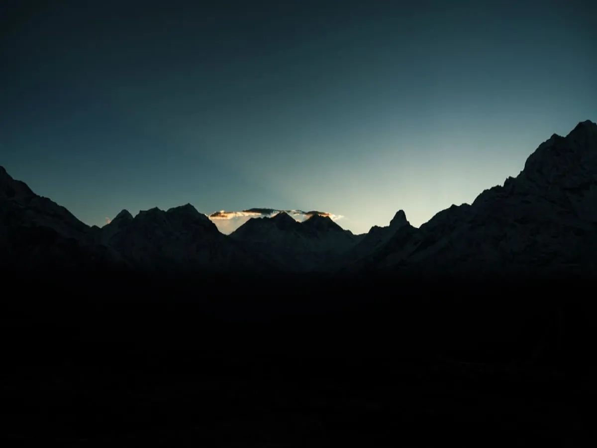 Sunset over Langtang Lirung and its surrounding