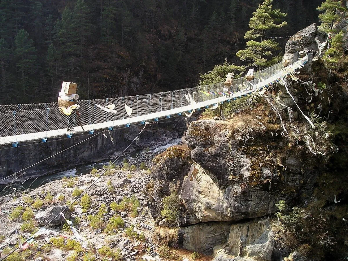 Suspenion Bridge Over the River