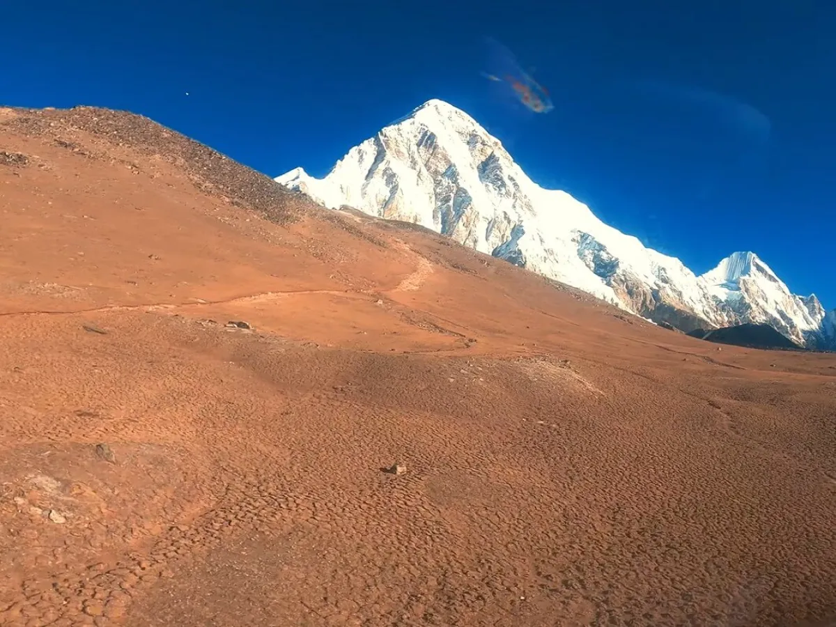 View of Pumori mountain from Helicopter