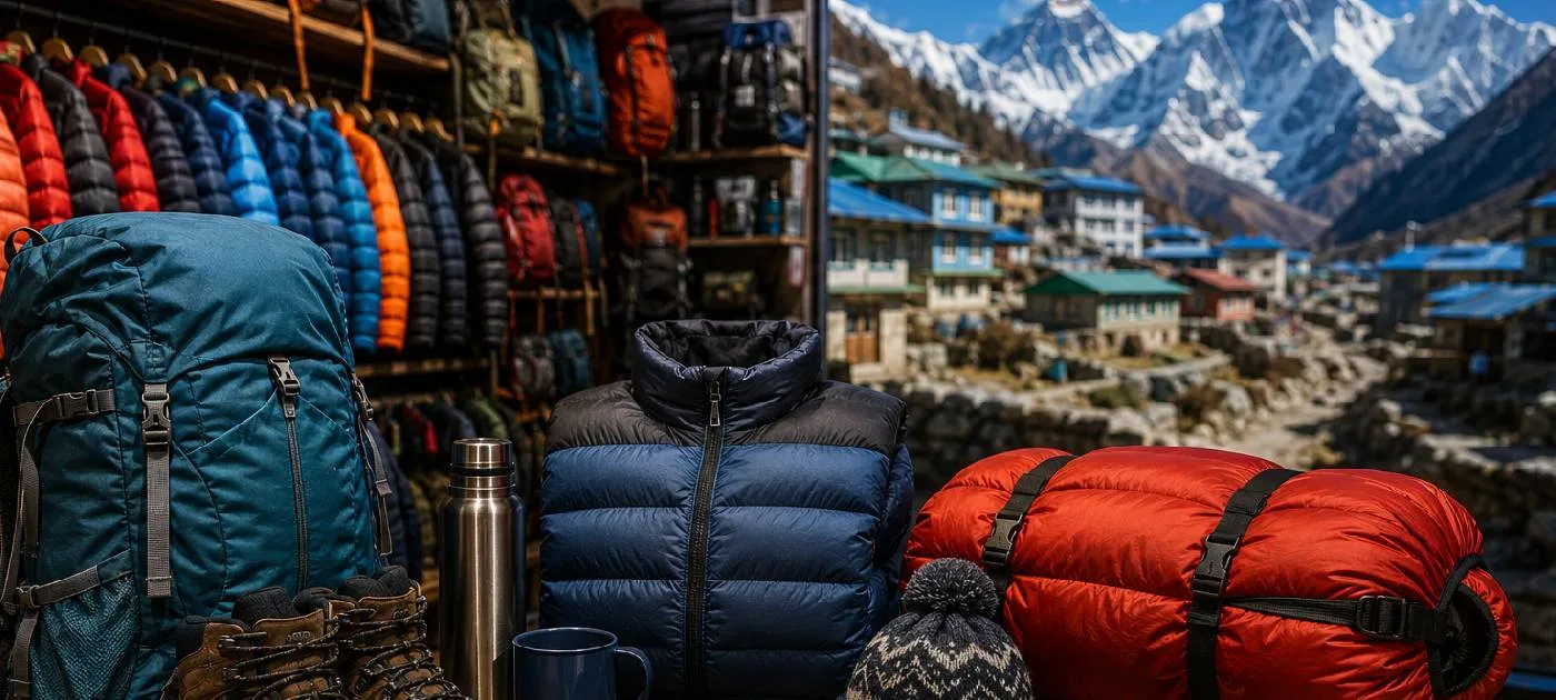 Views of trekking shop at Namche