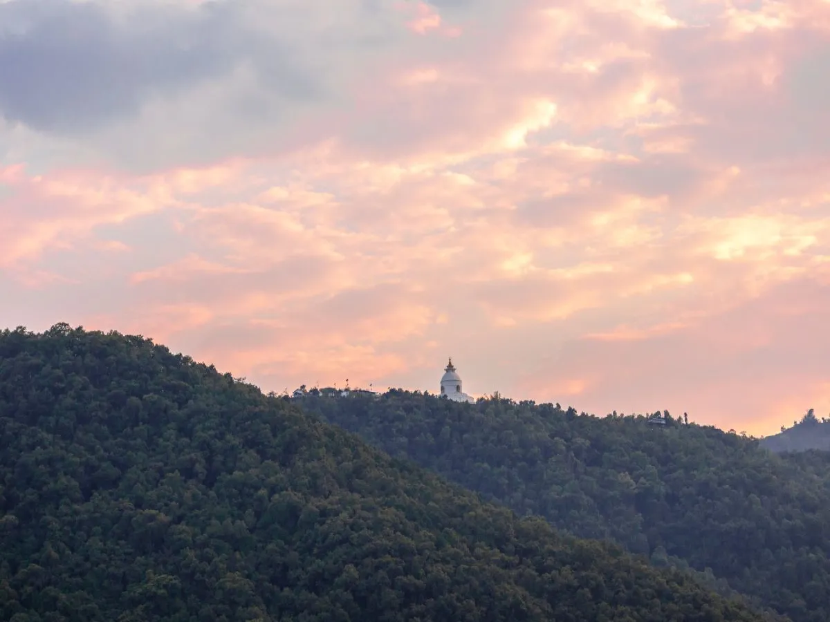 World peace pagoda seen from Phewa lake
