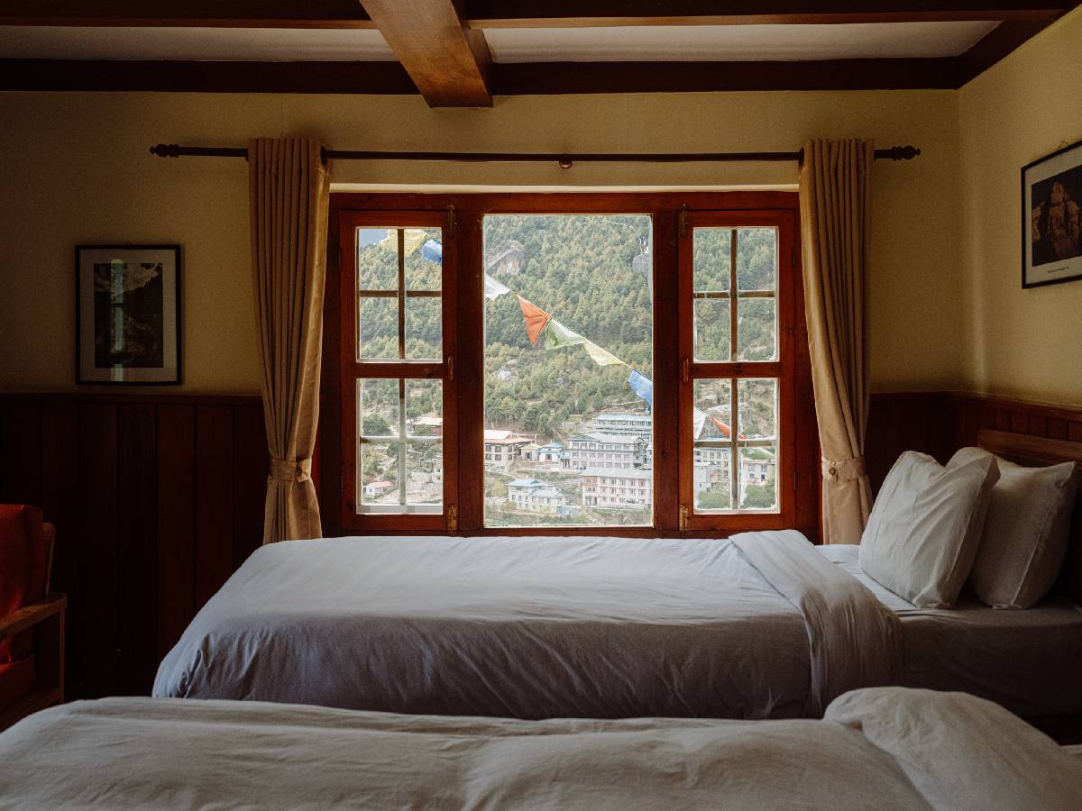 Bedding of yeti mountain homes in Namche Bazaar