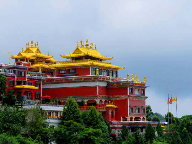Namo Buddha Monastery: A sacred sanctuary with prayer flags and Himalayan views.