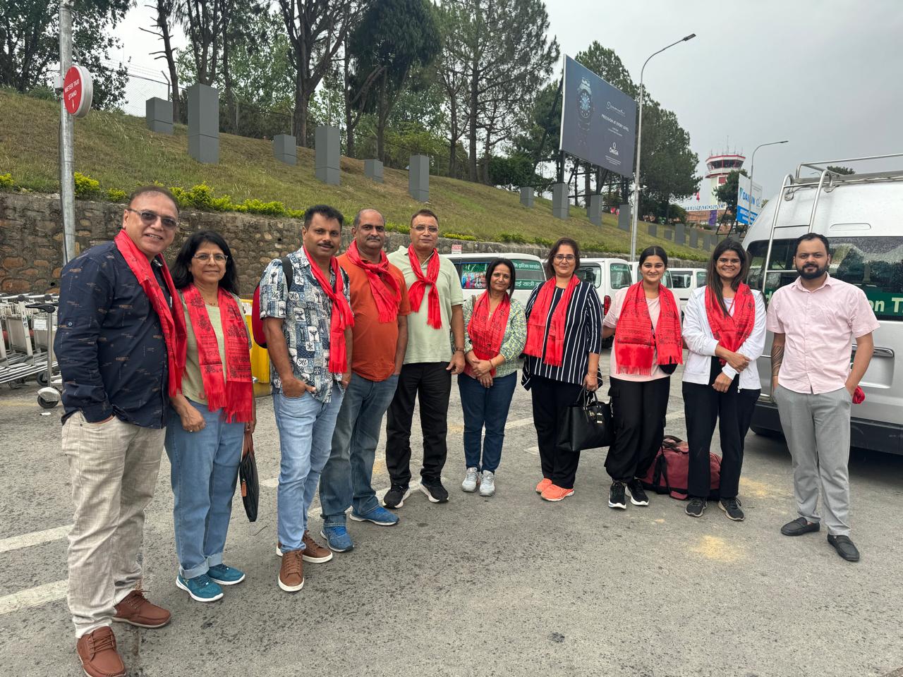 Family Groups in Trivuwan international airport Nepal