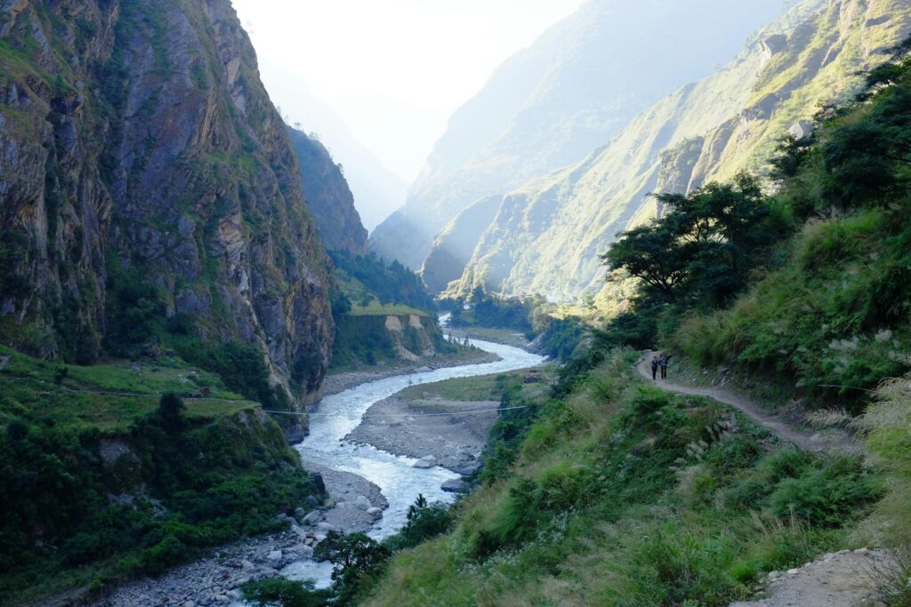 Scenic trails winding through the Manaslu region