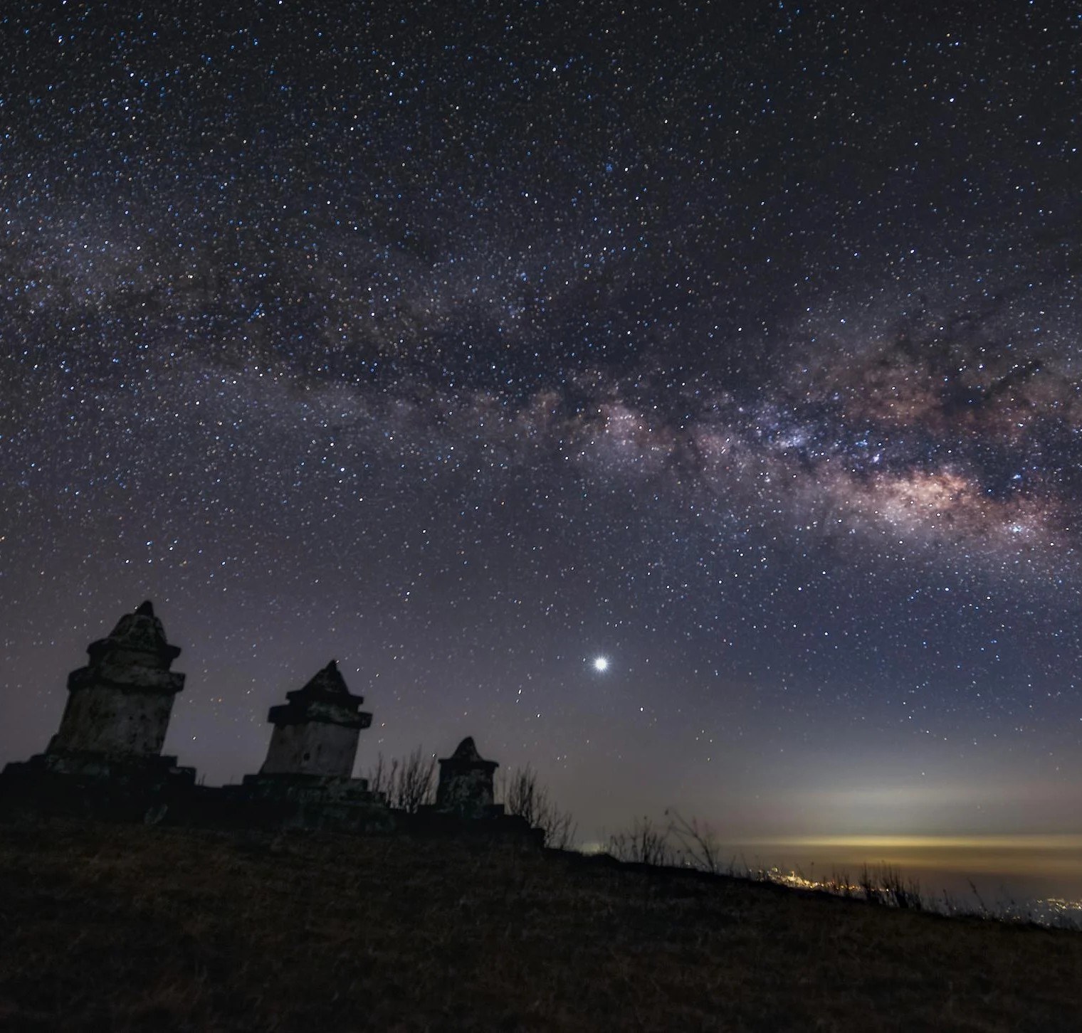 "Stargazing in the breathtaking Manaslu region under a sky full of stars.