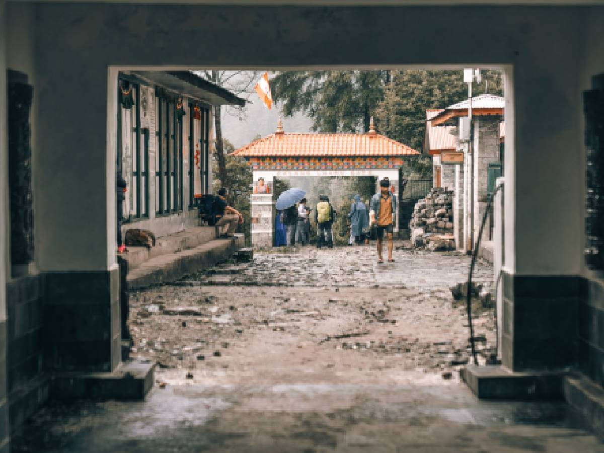 People walking at Lukla Bazzar