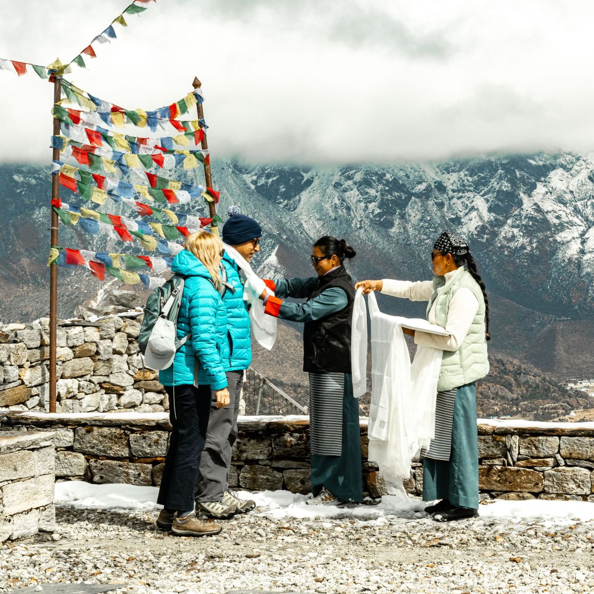 Sherpa people wishing their guest all the best for ebc trekking