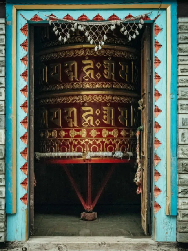 Beautiful chorten in Pokhara during Muktinath trip