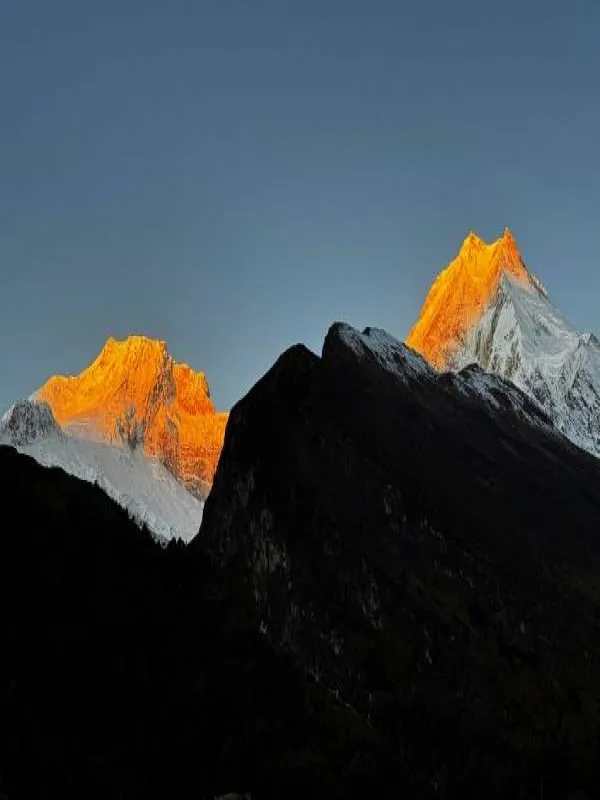 Beautiful sunrise over khopra ridges