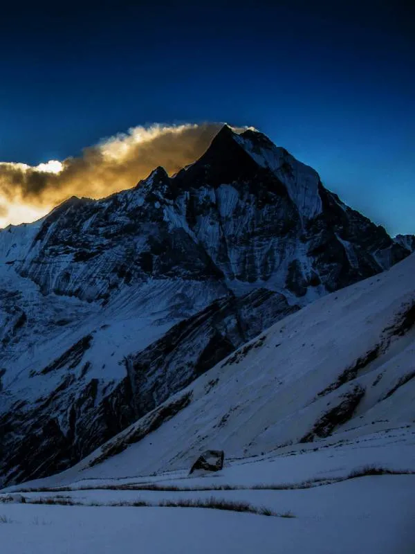 Beautiful views of Annapurna during expedition