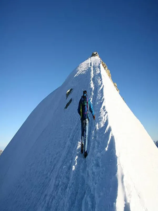 Climber ascending the Island peak