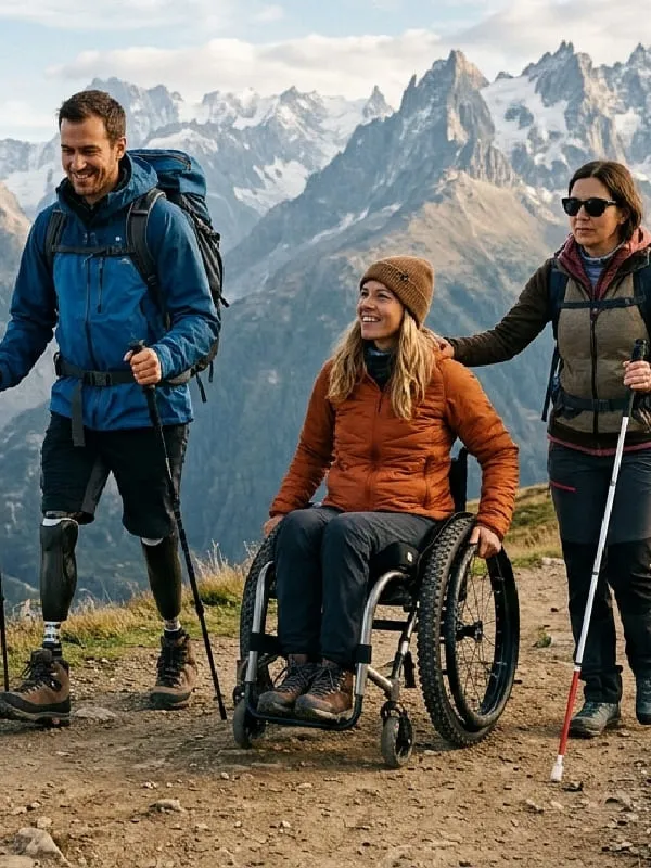 Differently abled people  walking on everest base camp