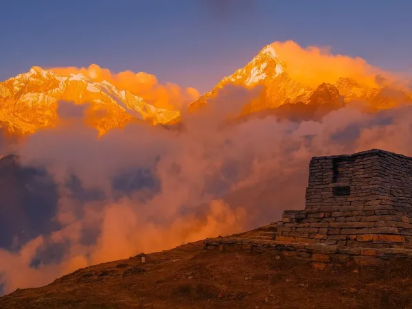 Beautiful Sunrise Seen From The Khopra Danda Trek