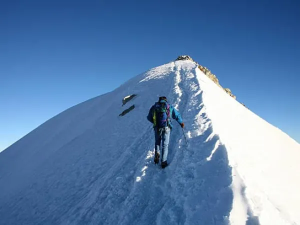 Climber Ascending Island Peak