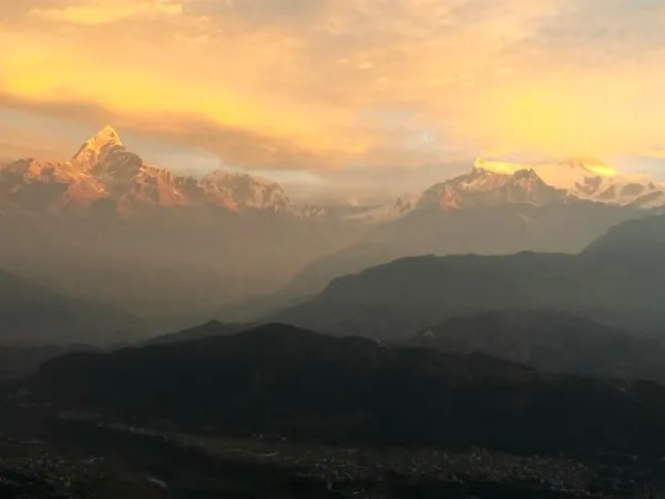 Golden Sunrise Seen From Sarangkot Hiking