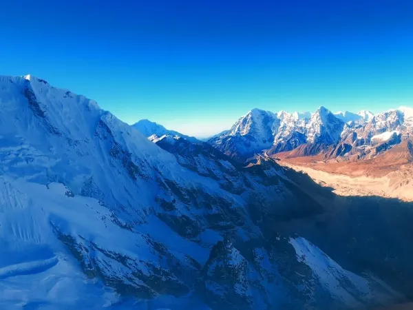 Helicopter Flying Over Khumbu Glacier
