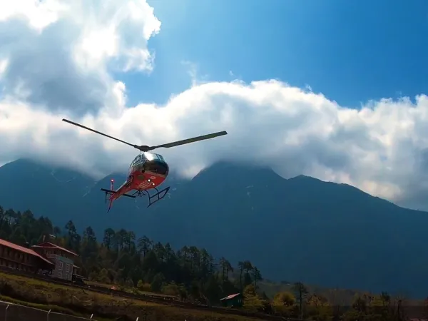 Helicopter Getting Reading To Fly To Everest Base Camp