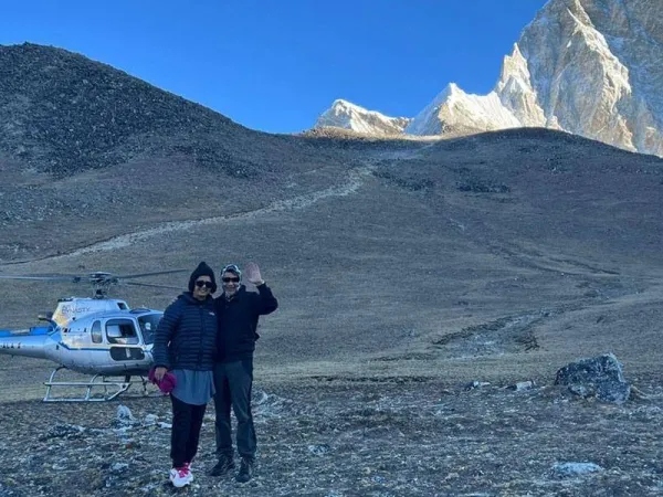 Helicopter In The Everest Base Camp
