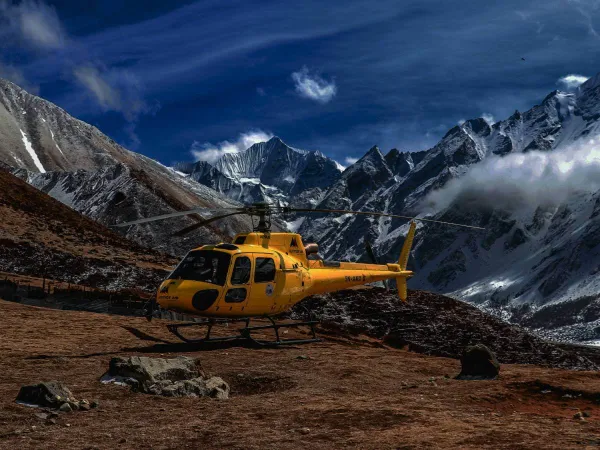Helicopter Parked In Langtang
