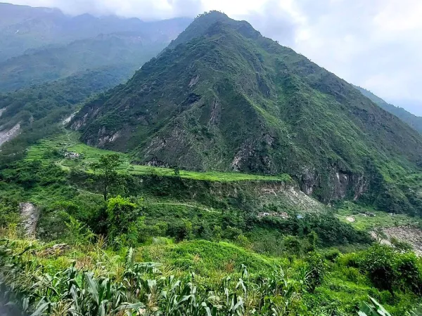 Lush Green Hills Seen In Marpha