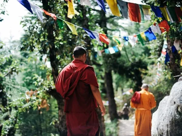 Monks Walking On The Trails