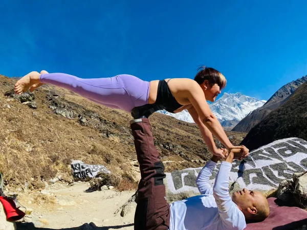 People Doing Yoga In Mardi Himal