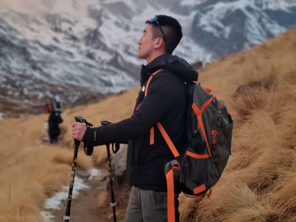 Person Watching The Mountains