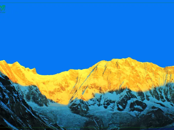 Sunrise Over The Annapurna Peak Seen From Base Camp