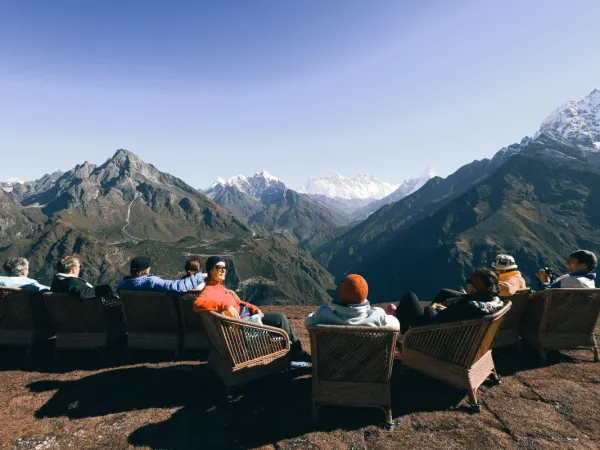 Trekker Sitting At Everest View Hotel