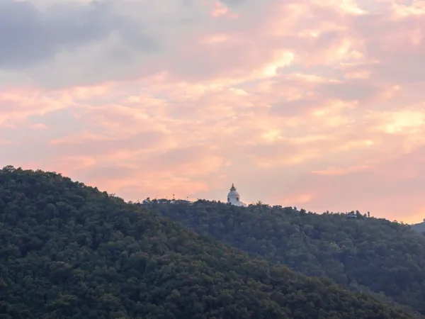 World Peace Pagoda Seen From Phewa Lake