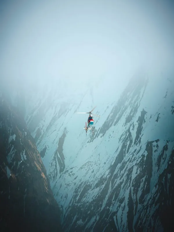 Helicopters flying over gosainkunda lake